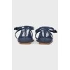Patent blue sandals