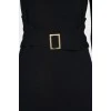 Black dress with gold buckle