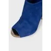Blue suede boots