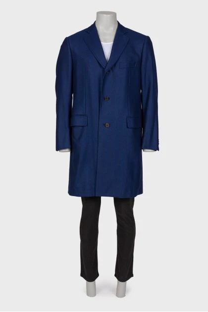 Male woolen blue coat