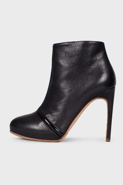 Leather stiletto ankle boots
