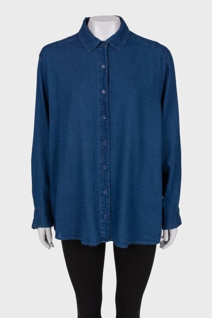 Blue casual cut blouse