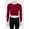 Cropped sweater in burgundy