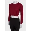 Cropped sweater in burgundy