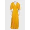 Yellow maxi dress with volan sleeves