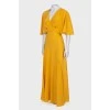 Yellow maxi dress with volan sleeves
