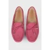 Pink leather loafers