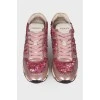 Pink sneakers with sequins
