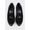 Black shoes on heels
