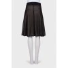 Double hem skirt with elastic wide