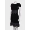 Black velor dress with lace