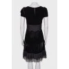 Black velor dress with lace
