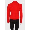 Red checkered wool jacket