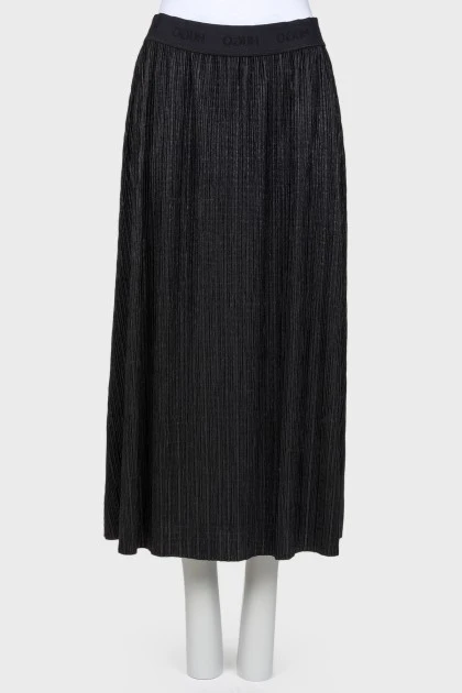 Black regular fit skirt
