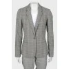 Gray checkered suit