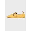 Yellow square toecap Ballerina Shoes