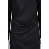 Black draped dress with tag