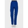 Silk blue trousers with stripes