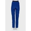 Silk blue trousers with stripes