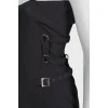 Black center zip mini dress