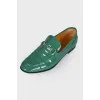 Green Patent Loafers