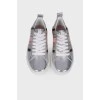 Silver sneakers with stripes