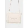 White leather bag with logo