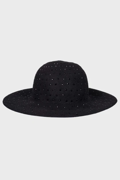 Black hat with rhinestones