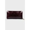 Lacquer wallet in cherry color