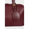 Burgundy leather handbag 