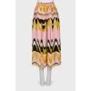 Silk pink printed skirt