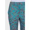 Floral embroidered trousers