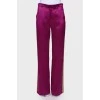 Purple trousers with stripes