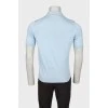 Men's light blue diamond print polo shirt