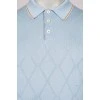 Men's light blue diamond print polo shirt