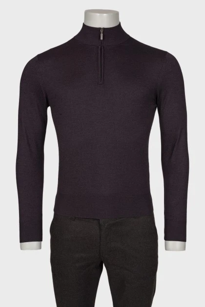 Men's cashmere sweater with zip