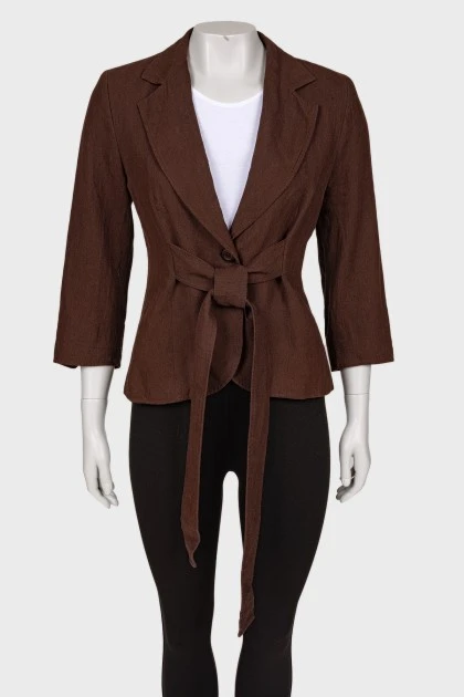 Brown jacket with belt