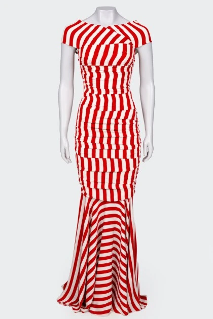 Striped maxi dress with tag