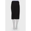 Black skirt with slanting zipper
