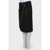 Black skirt with slanting zipper