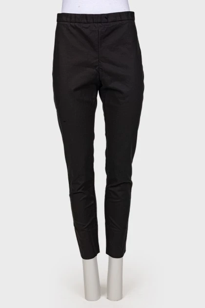 Black skinny pants with side zip