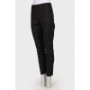 Black skinny pants with side zip