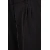 Black pleated cropped trousers