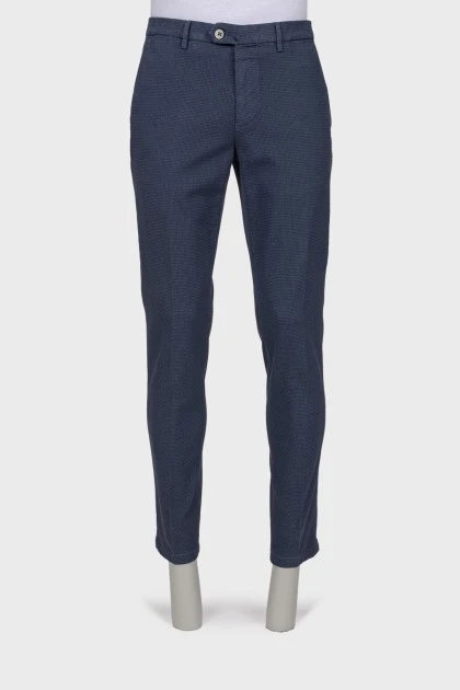 Men's blue straight fit trousers