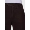 Men's dark brown velor trousers