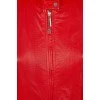 Red perforated leather jacket