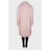 Pink fur coat with long pile