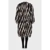 Black and white fur coat with long pile