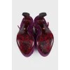 Purple shoes with rhinestones