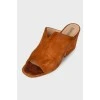 Brown mules with heels